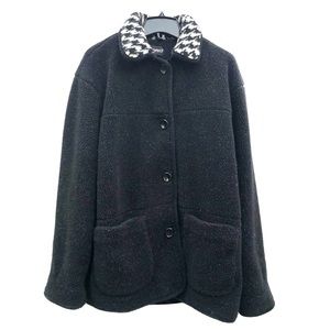 Sandro Sport Sherpa Jacket VTG Teddy Fleece Winter Button Up Casual Cozy Coat M